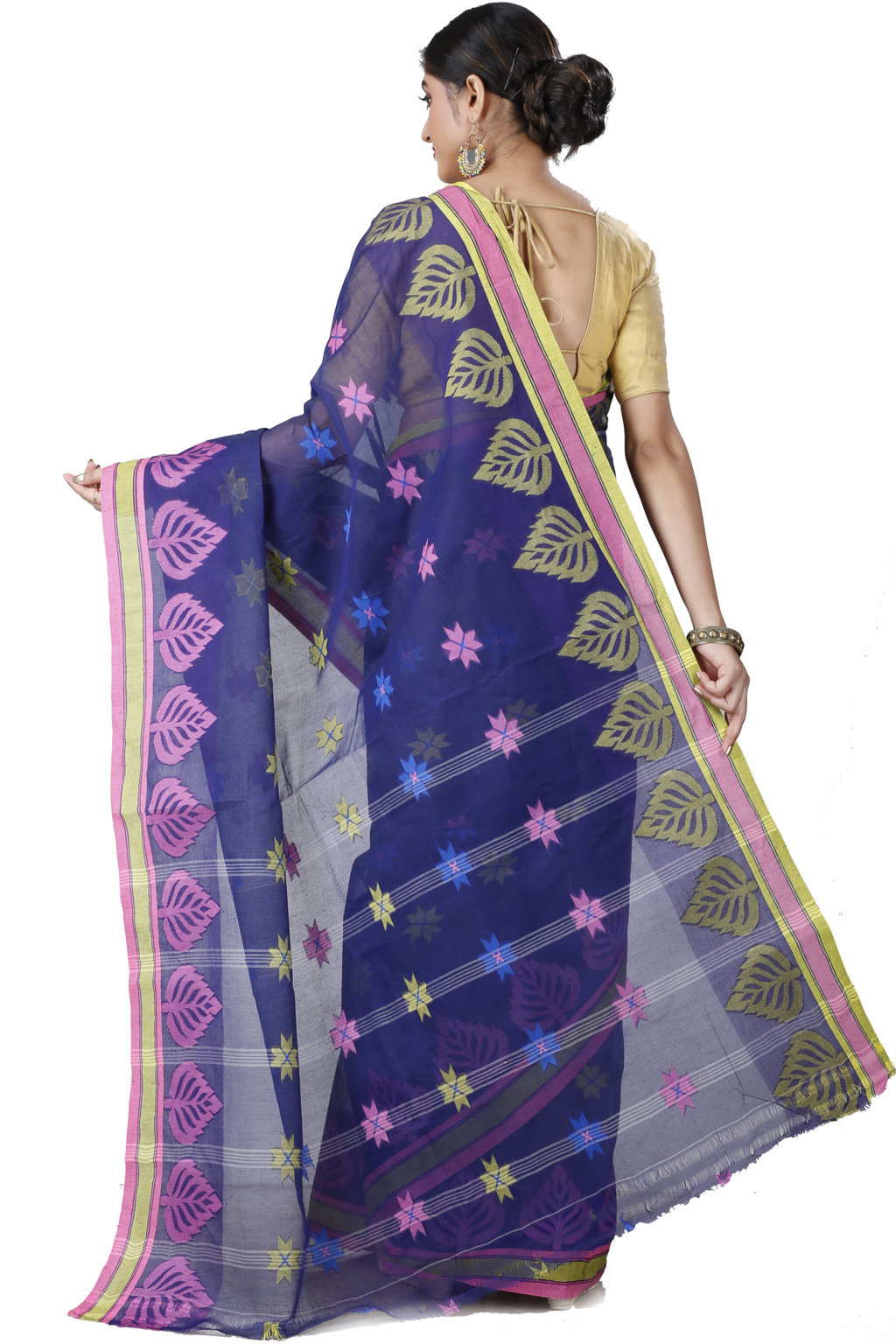 Naby Blue Pure Cotton Subhangi Tant Saree (1100)